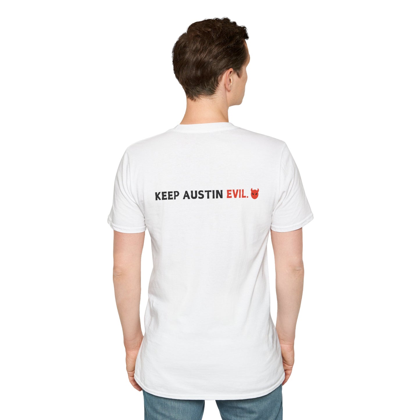 Evil MoPac Unisex Softstyle T-Shirt, Design #2