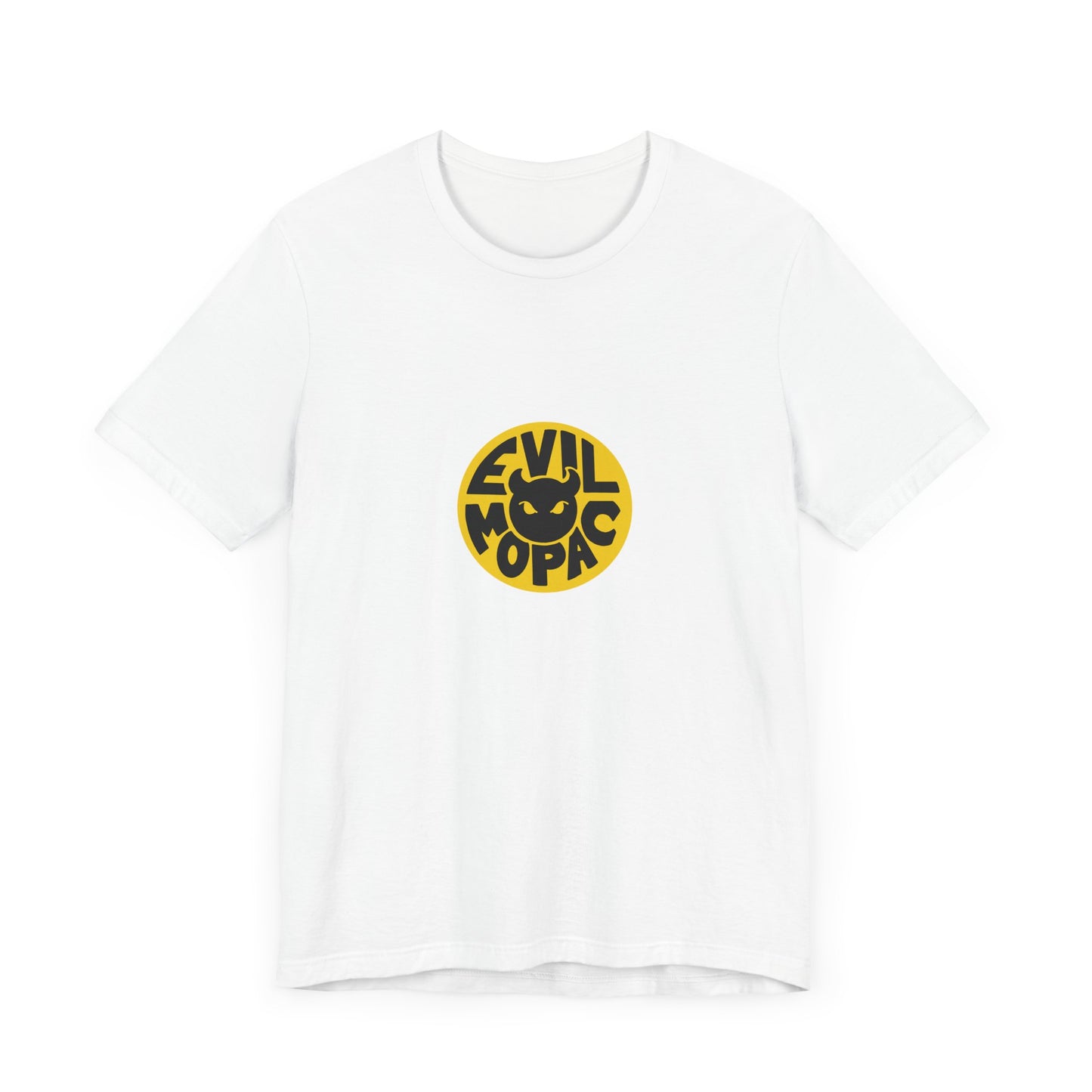 Evil MoPac Unisex Jersey Short Sleeve T-shirt, Design #1