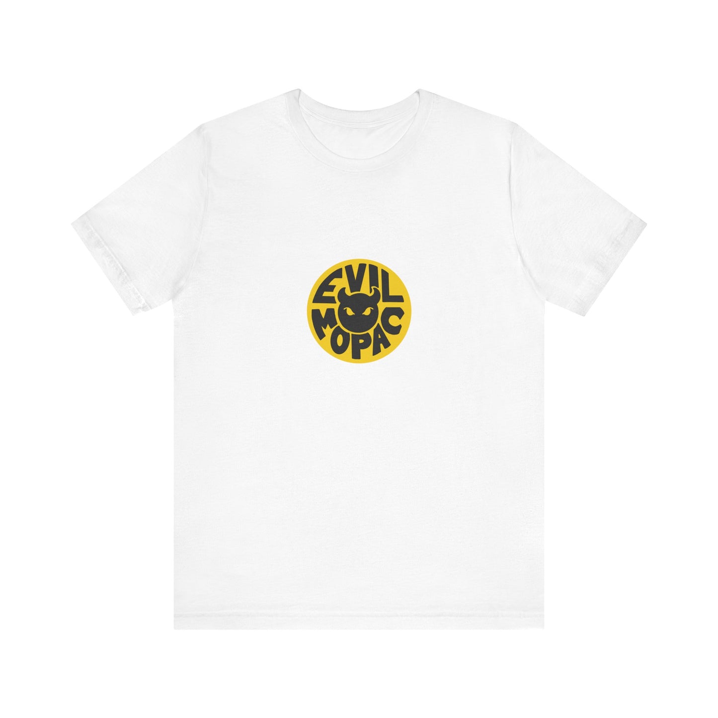 Evil MoPac Unisex Jersey Short Sleeve T-shirt, Design #1