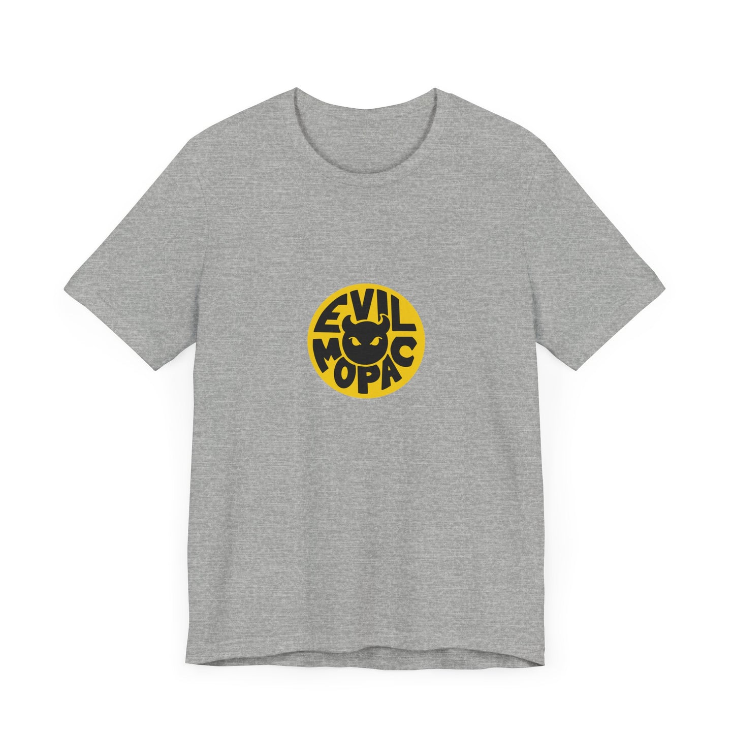 Evil MoPac Unisex Jersey Short Sleeve T-shirt, Design #1