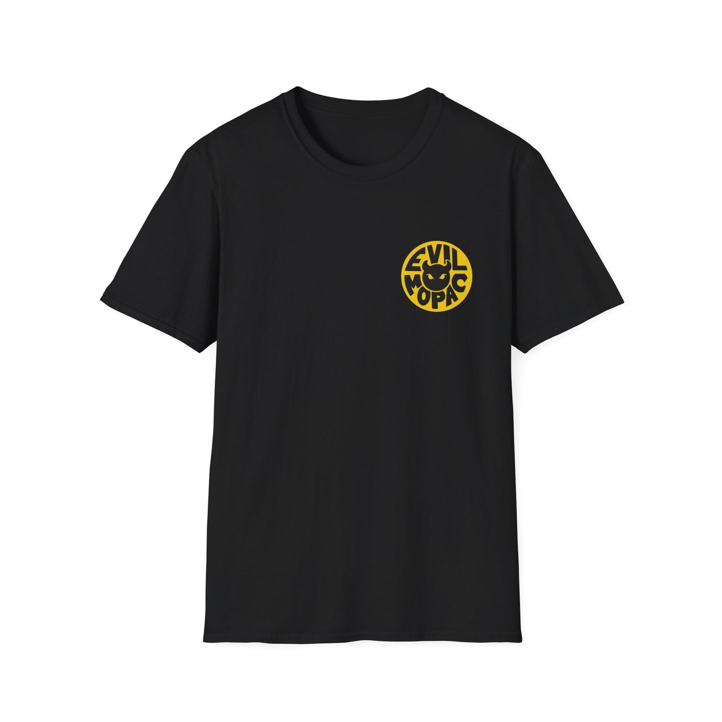 Evil MoPac Unisex Softstyle T-Shirt, Design #1