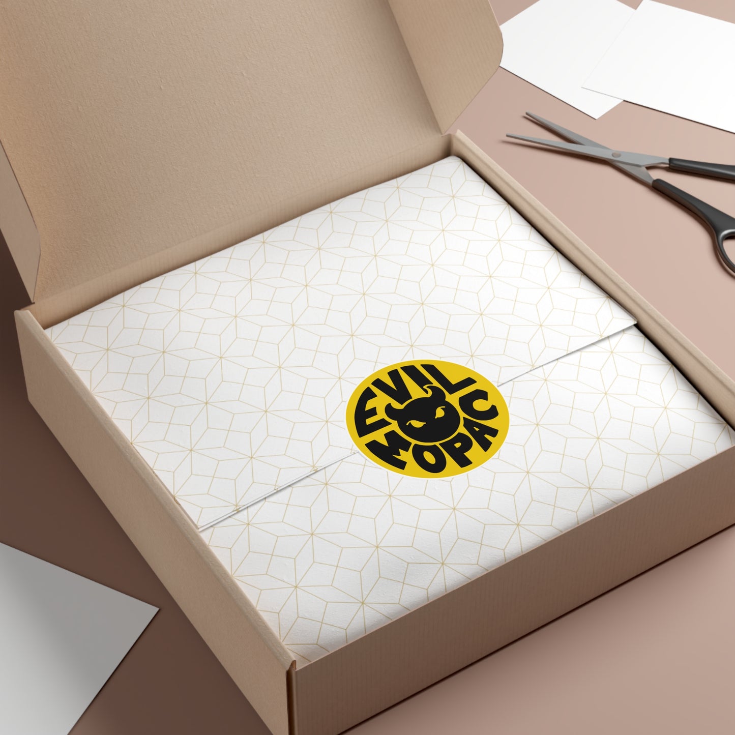 Evil MoPac Round Vinyl Stickers, Design #1