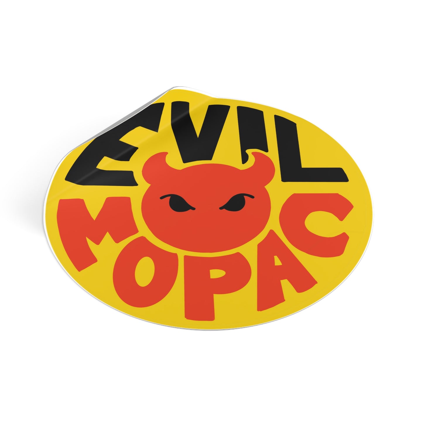 Evil MoPac Round Vinyl Stickers, Design #2
