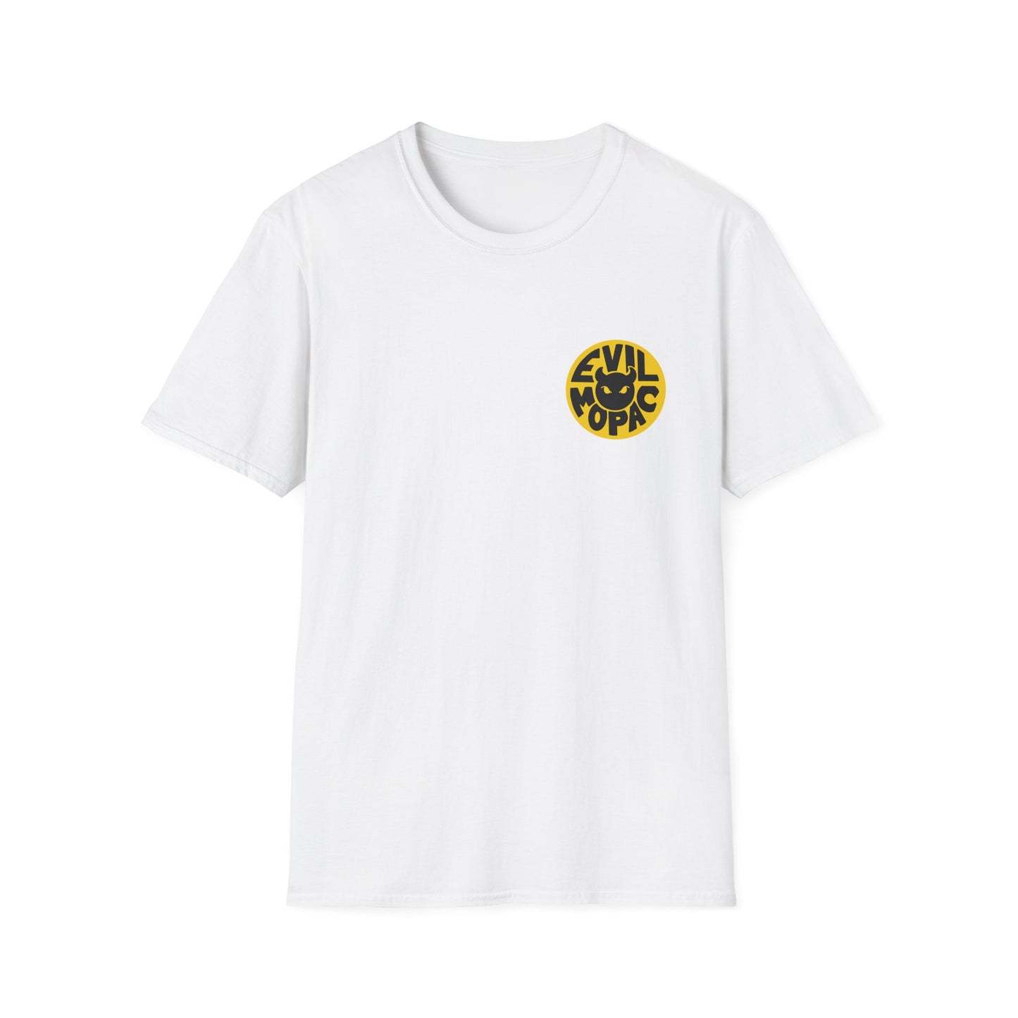 Evil MoPac Unisex Softstyle T-Shirt, Design #1