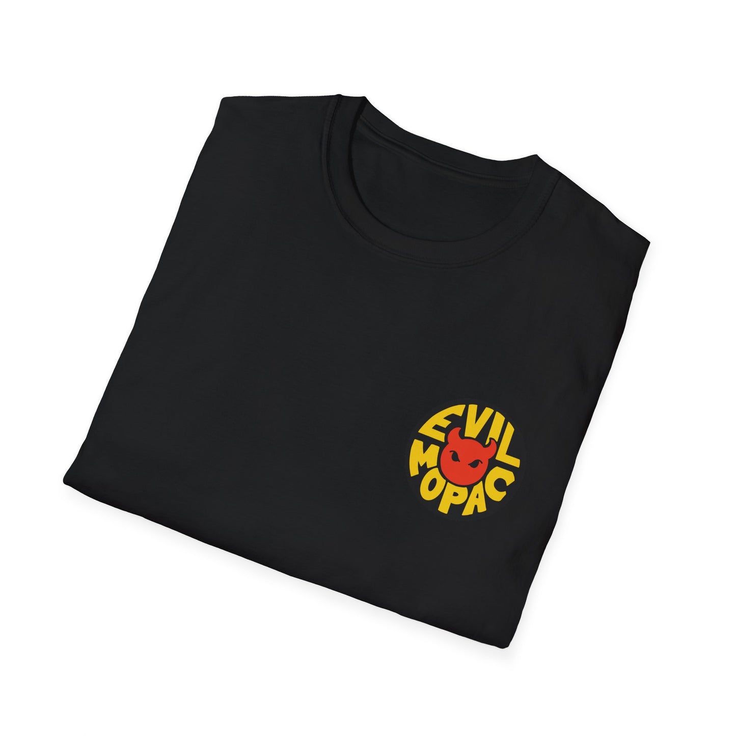 Evil MoPac Unisex Softstyle T-Shirt, Design #3