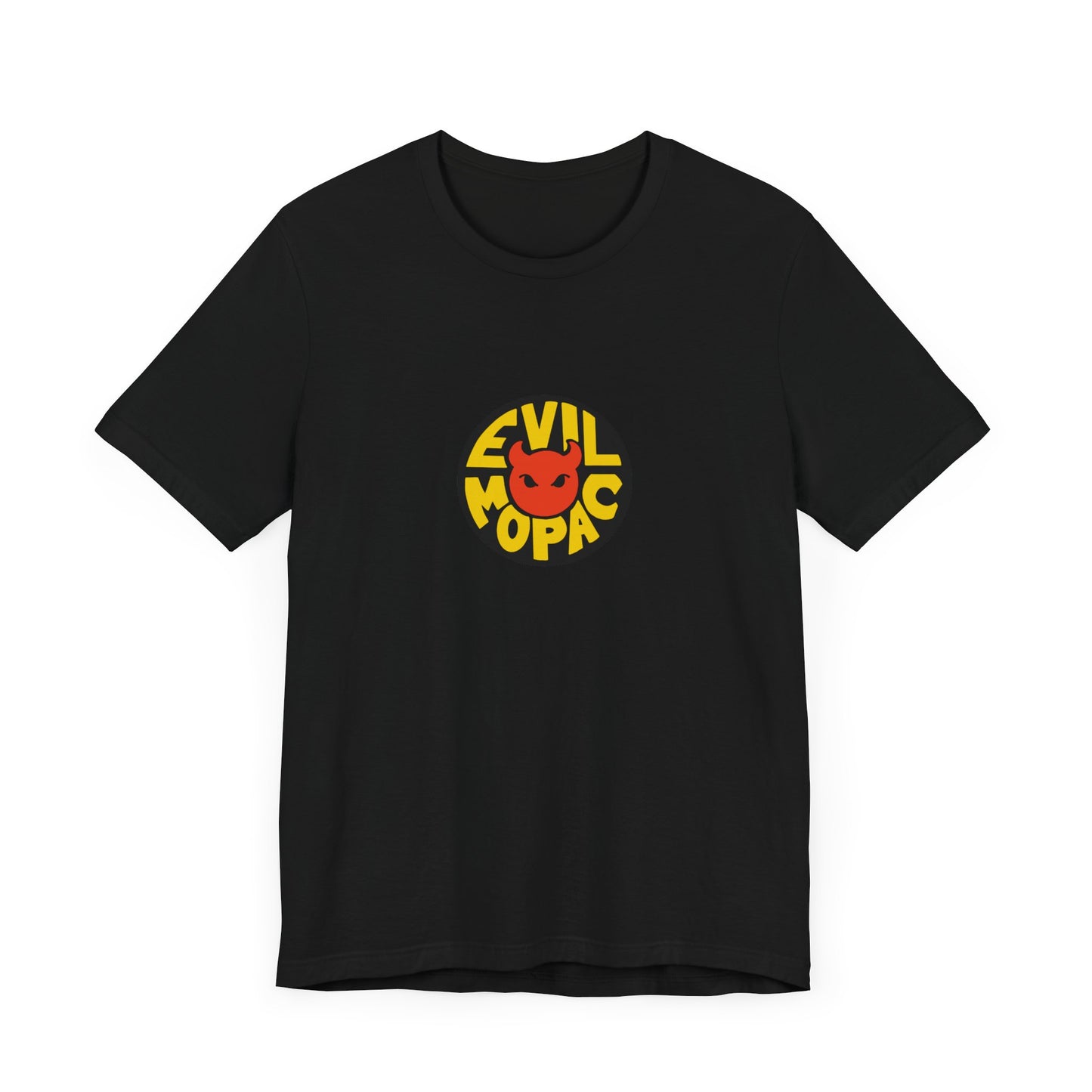 Evil MoPac Unisex Jersey Short Sleeve T-shirt, Design #1