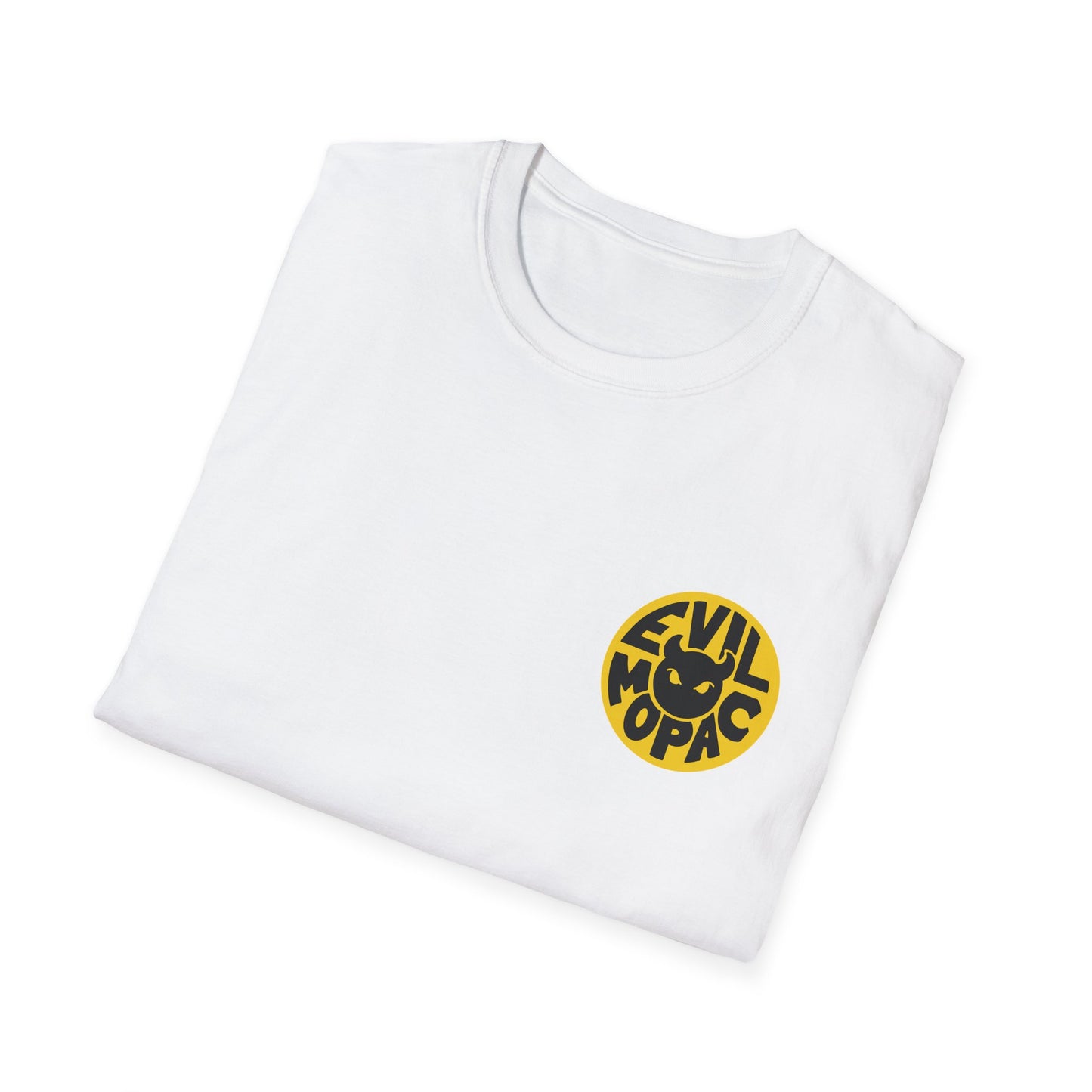 Evil MoPac Unisex Softstyle T-Shirt, Design #1