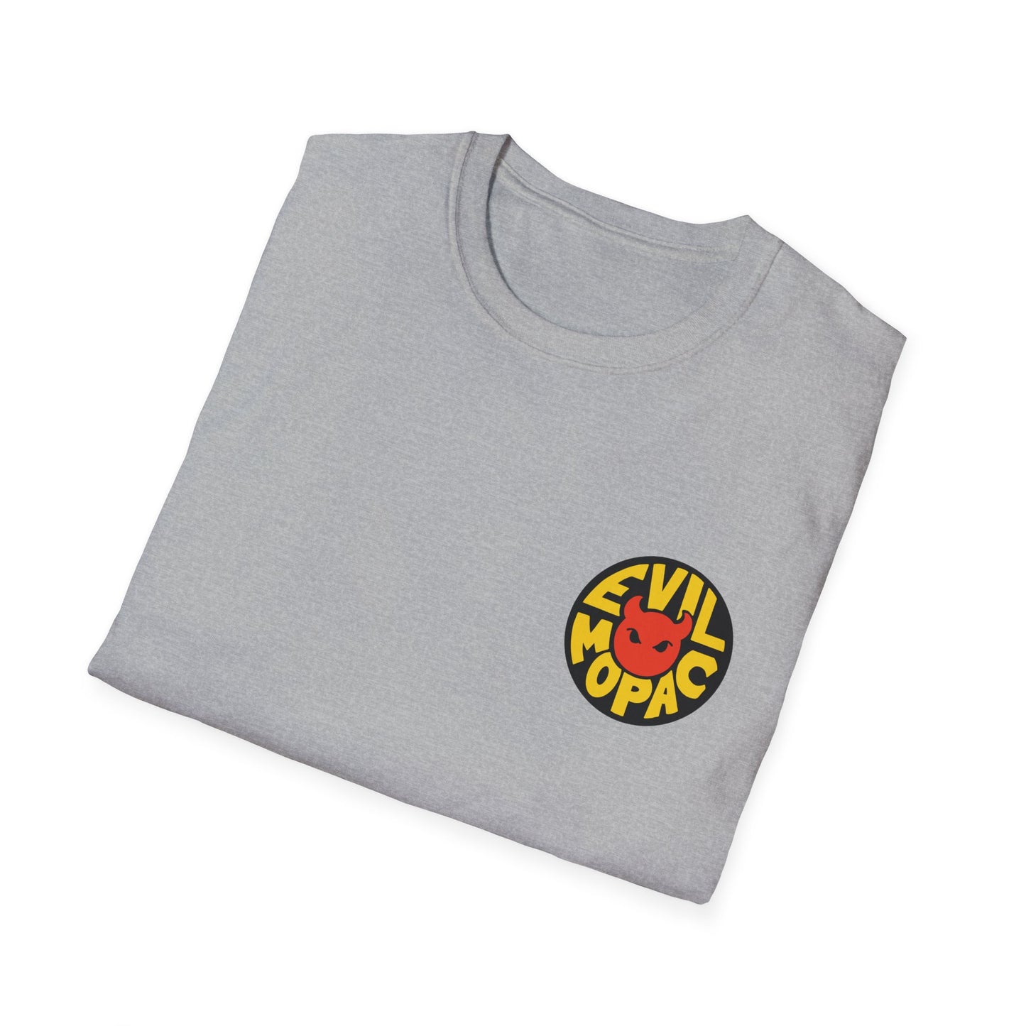 Evil MoPac Unisex Softstyle T-Shirt, Design #3