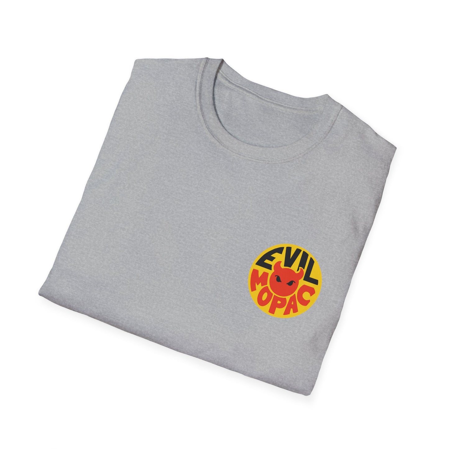 Evil MoPac Unisex Softstyle T-Shirt, Design #2