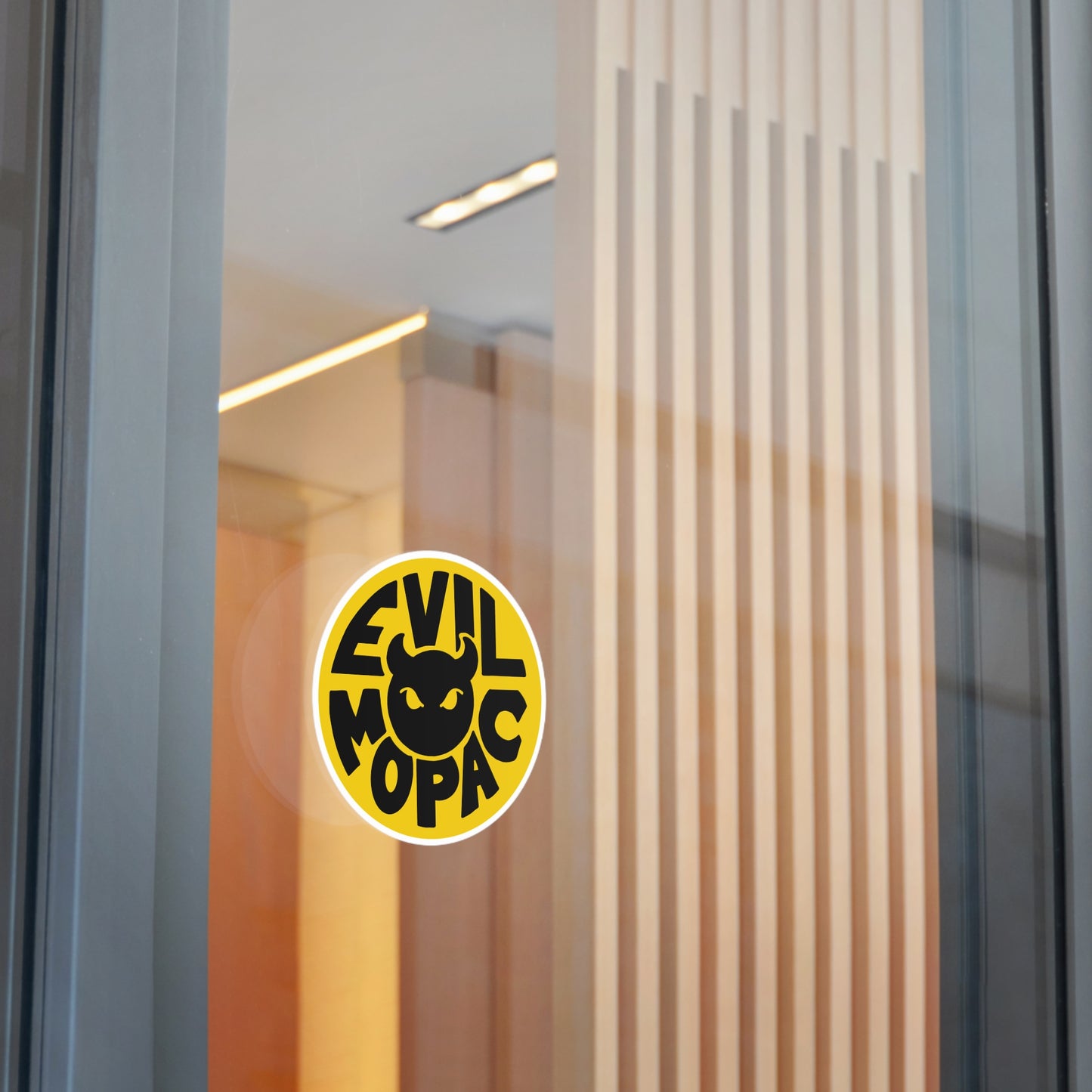 Evil MoPac Round Vinyl Stickers, Design #1