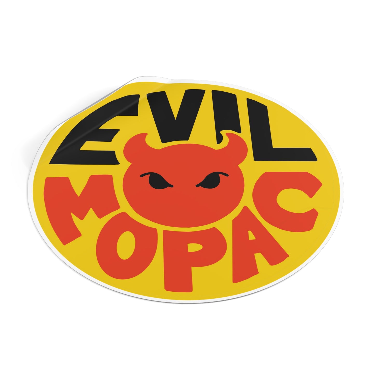 Evil MoPac Round Vinyl Stickers, Design #2