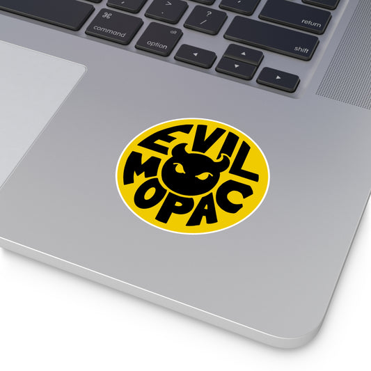 Evil MoPac Round Vinyl Stickers, Design #1