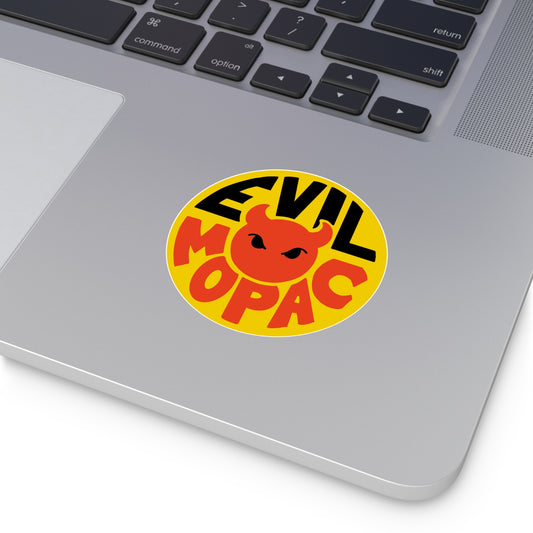 Evil MoPac Round Vinyl Stickers, Design #2