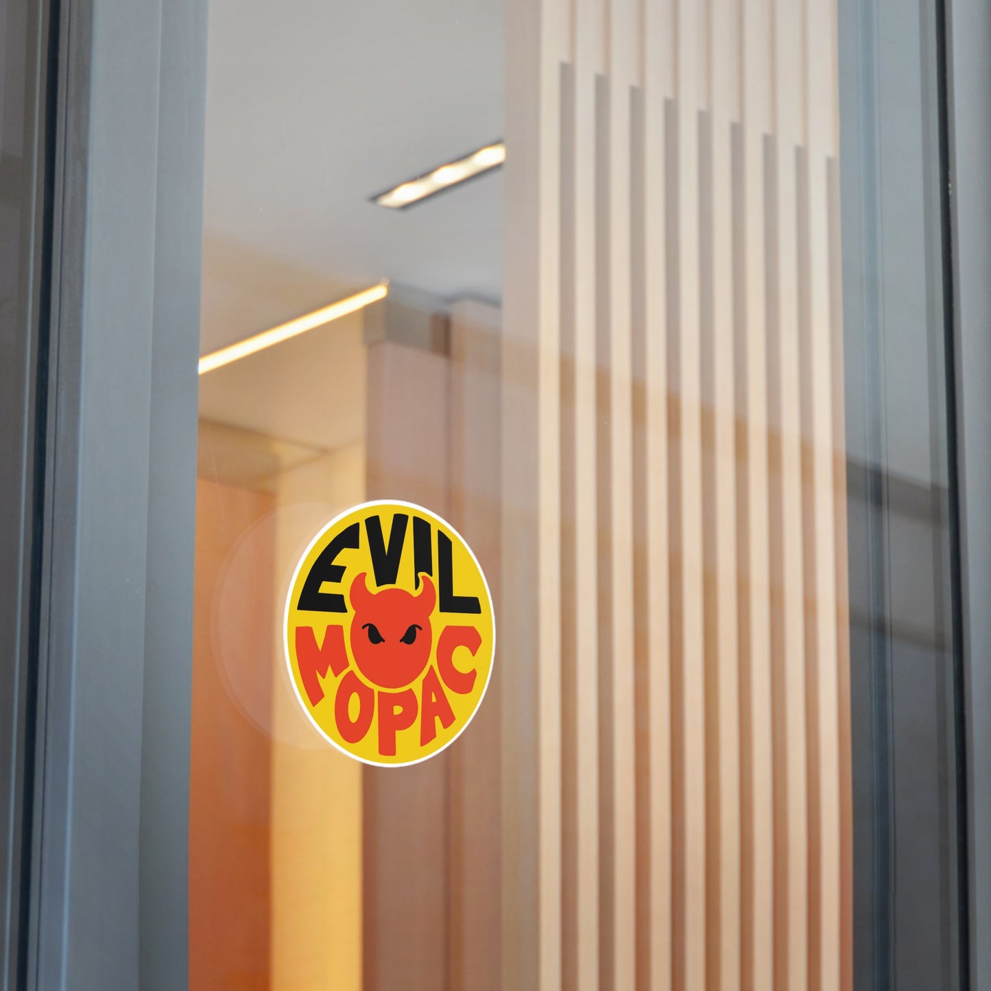 Evil MoPac Round Vinyl Stickers, Design #2