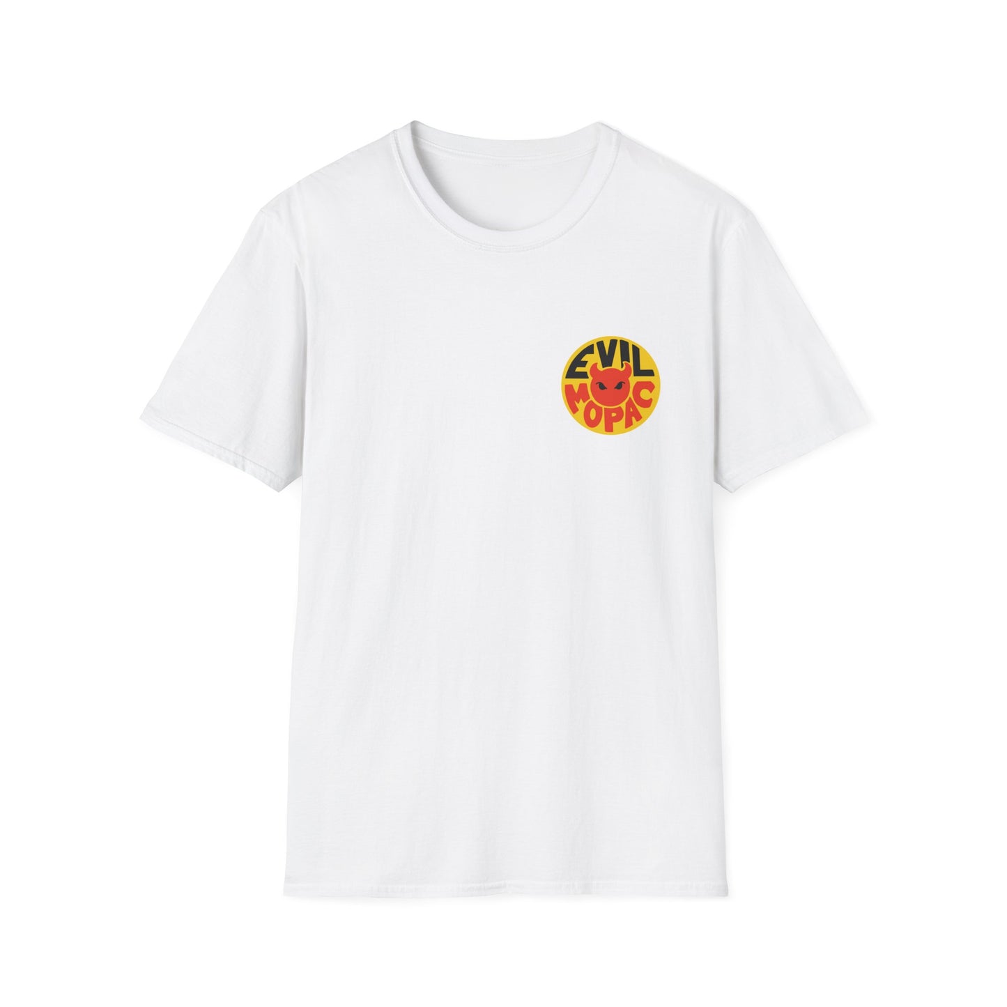 Evil MoPac Unisex Softstyle T-Shirt, Design #2