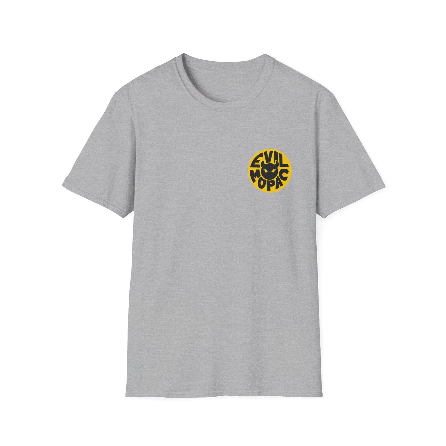 Evil MoPac Unisex Softstyle T-Shirt, Design #1